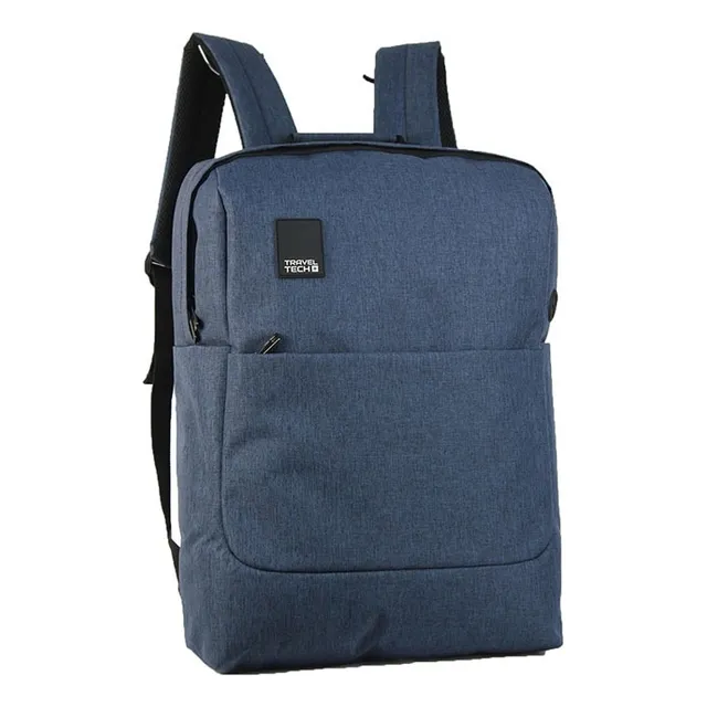 Mochila Portanotebook Travel Tech Acolchada Reforzada Amplia Color Azul Diseño De La Tela Liso
