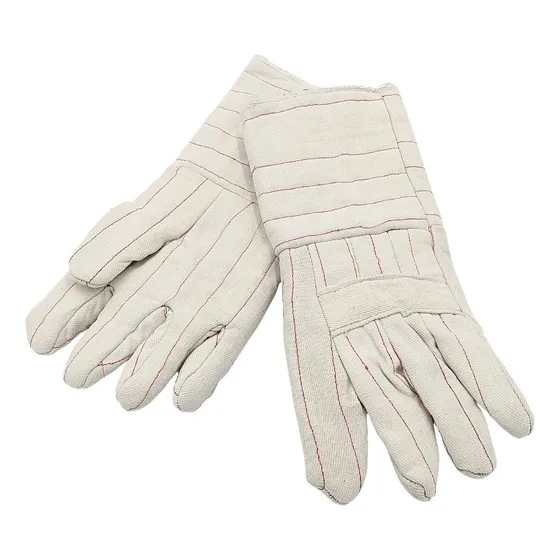 Guante De Tela Para Calor (par) 34cm Color Blanco. Bredys