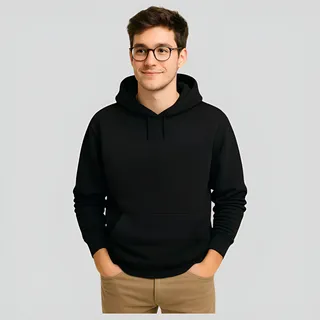 Moletom Preto Liso Masculino Flanelado AlgodĂŁo Canguru Capuz Moletom Preto Liso Masculino Flanelado AlgodĂŁo Canguru Capuz