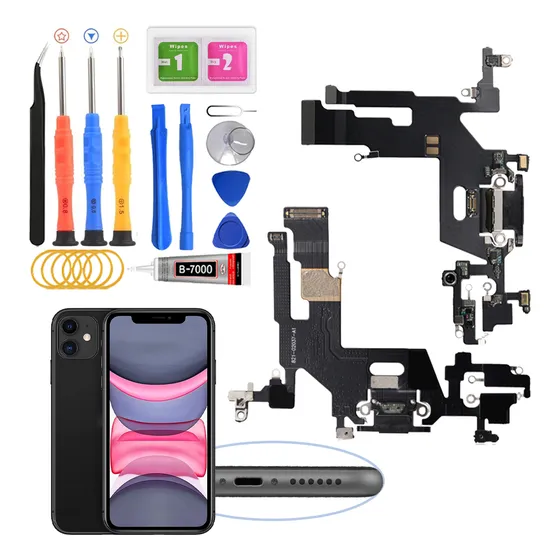 Flex Centro De Carga Para iPhone 11 Negro Micrófono A2221