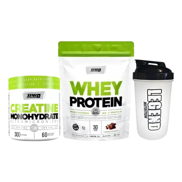 Star Nutrition Whey Protein 908gr + Creatina 300 Gr + Shaker