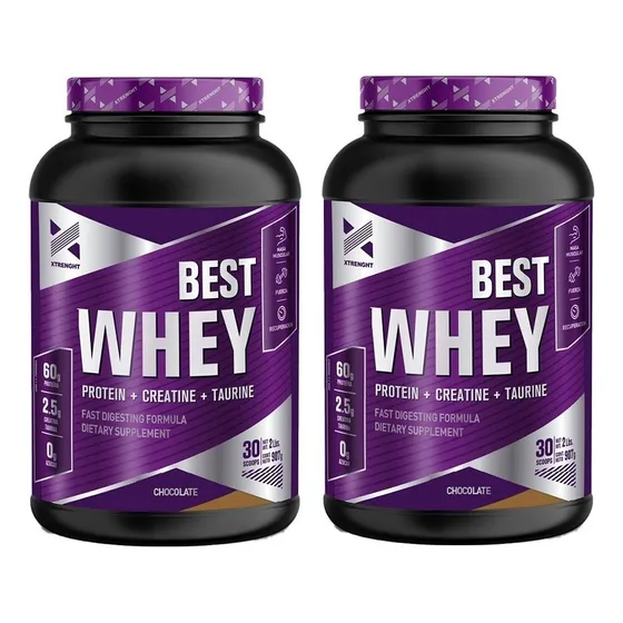 Xtrenght Best Whey Protein 2 Lb X 2 Unidades Potenciada Sabor Chocolate X 2