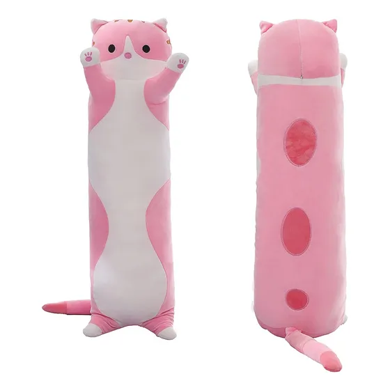 Almohada De Gato Larga, Peluche Kawaii, 19.7 Pulgadas