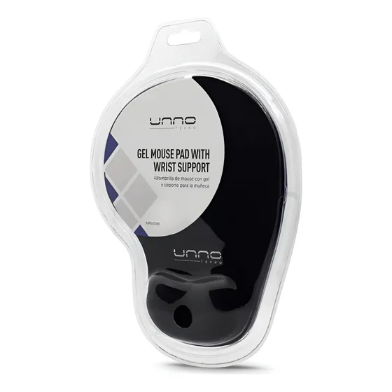 Mouse Pad Unno Tekno Gel Apoyo De Muñeca Negro