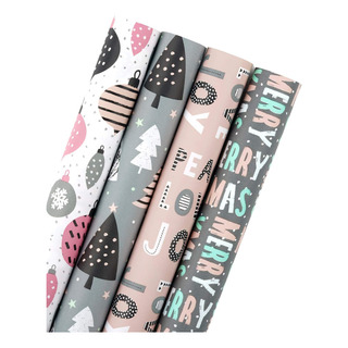 Wrapaholic Christmas Kraft Wrapping Paper Roll - Pink And Gr Wrapaholic Christmas Kraft Wrapping Paper Roll - Pink And Gr