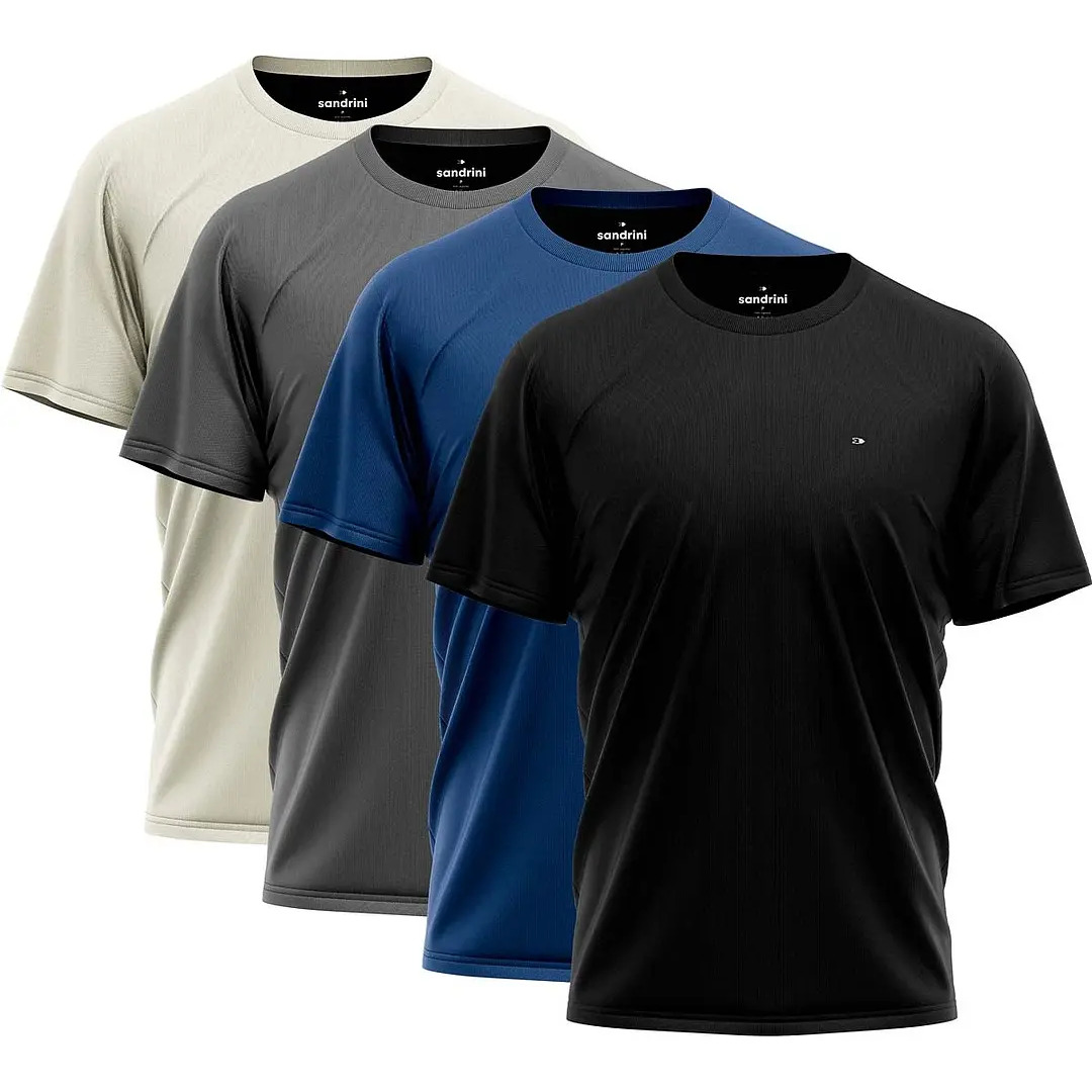 Kit 4 Camiseta Dry-fit Sandrini Masculina Academia Caminhada Kit 4 Camiseta Dry-fit Sandrini Masculina Academia Caminhada