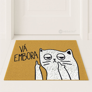 Tapete Megatap Capacho Gato Vá Embora 60x40 Pet Cat Casa Entrada Lar Cor Dourado Tapete Megatap Capacho Gato Vá Embora 60x40 Pet Cat Casa Entrada Lar Cor Dourado