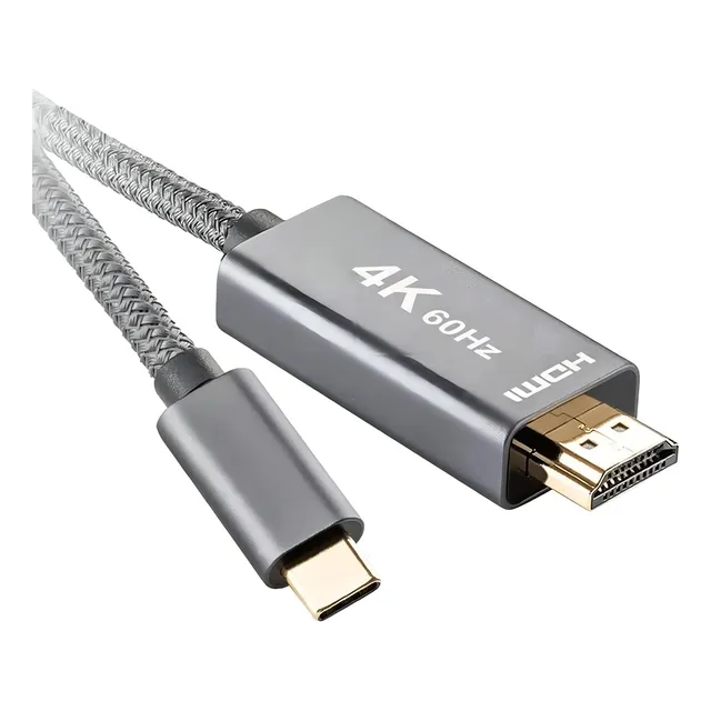 Cable Adaptador Usb C A Hdmi V2.1 4k 60hz Trenzado Oro 2mt