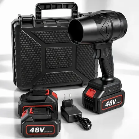 Soprador de Ar Turbo Secador de Carro Portátil Sem Fio 48V com 2 Baterias Recarregáveis, Carregador e Maleta Soprador de Folhas , Quintal, Jardim, Garagem, Poeira e Resíduos 127/220V