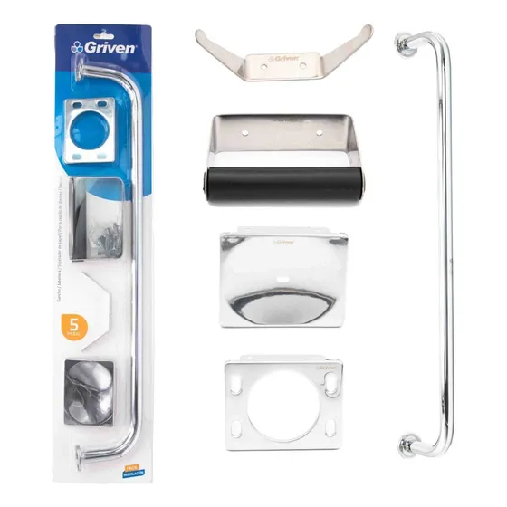 Accesorios Set Para Baño 5 Piezas Marca Griven Acero