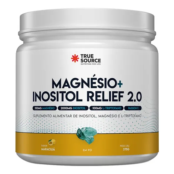 True Magnésio + Inositol Relief 375g - True Source Sabor Maracujá 2.0