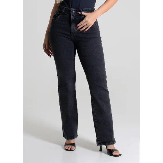 Calça Jeans Feminina 279553 Reta Com Cintura Alta Sawary
