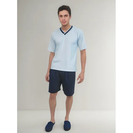 Pijama Adulto Masculino Pavin 100% Algodão Gola V - P Ao G3
