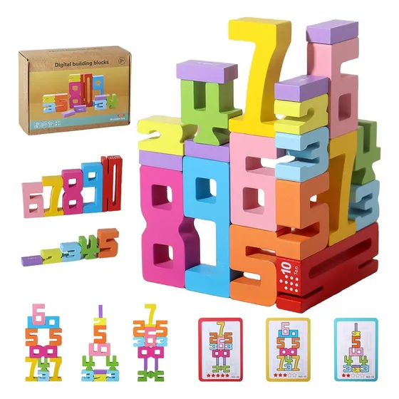 Juego De Bloques De Construcción De Números De Rompecabezas