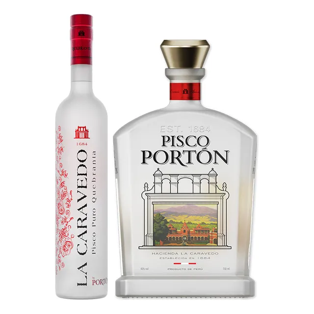 Combo Pisco La Caravedo Queb 750ml + Pisco Portón Queb 750ml