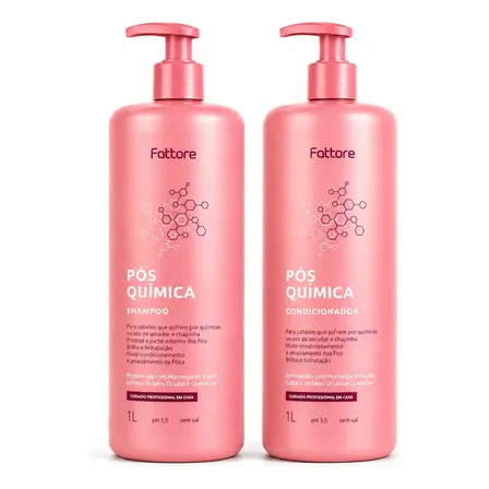 Kit Fattore Pós Química Shampoo 1l + Condicionador 1l
