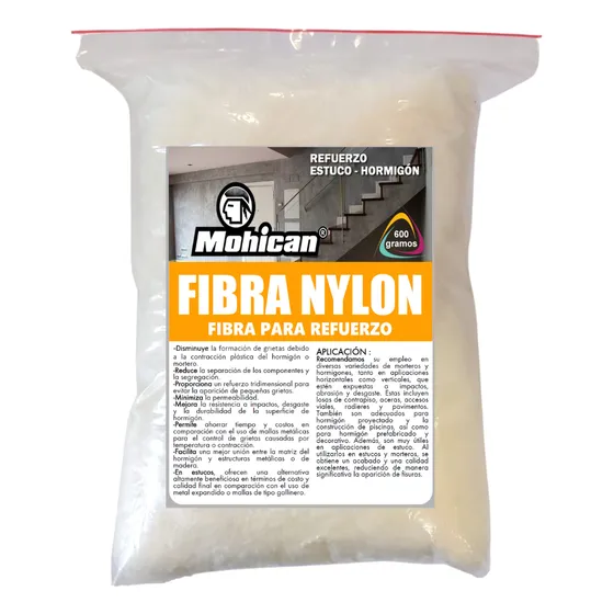 Fibra Para Refuerzo De Hormigón Y Mortero 600 Grs Mohican