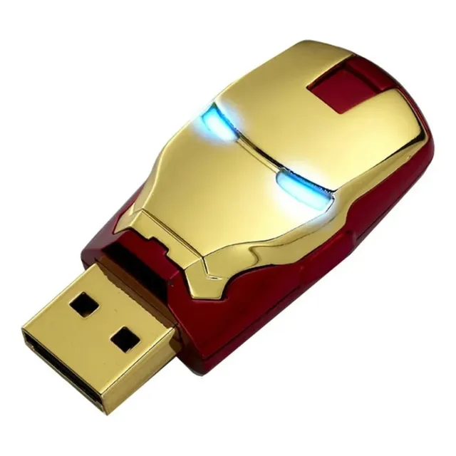 Memoria Usb Iron Man Con Luz Led 64gb Almacenamiento