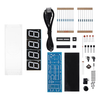 Reloj Led Blanco Blanco Para Bricolaje, Kit Digital De 4 Díg Reloj Led Blanco Blanco Para Bricolaje, Kit Digital De 4 Díg