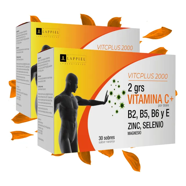 Pack X2 Complejo Vitamínico Vit C Plus 2000 Lappiel En Polvo