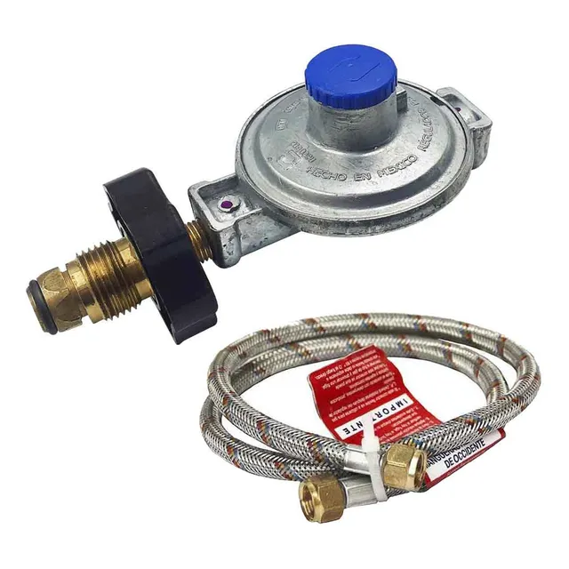 Regulador 1 Via Punta Pol Volante Manual Manguera 5m Gas Lp