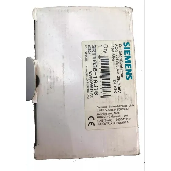 Contactor Siemens 3rt1036 60 Amperes