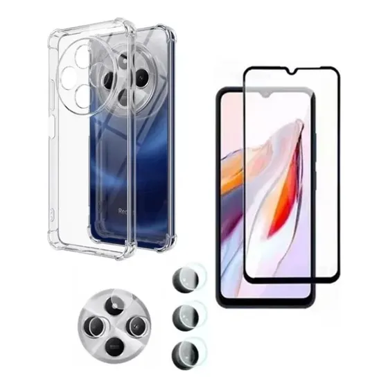 Kit Capa + Pelicula 3d Vidro+ Pel Camera P/ Xiaomi Poco C75