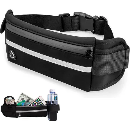 Pochete Corrida Celular Treino Exercícios Slim Impermeável Estocasa Cor Preta Liso