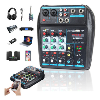 Mesa De Som 4 Canais Bluetooth Usb Mixer Mp3 Player Digital Mesa De Som 4 Canais Bluetooth Usb Mixer Mp3 Player Digital