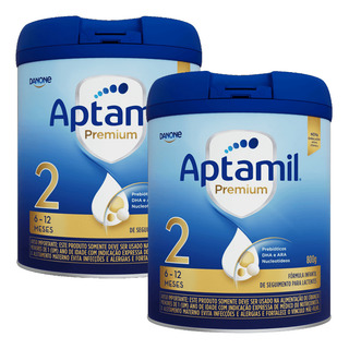 Kit Com 2 Aptamil Premium 2 FĂłrmula Infantil 800g Cada Kit Com 2 Aptamil Premium 2 FĂłrmula Infantil 800g Cada