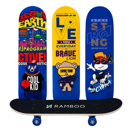 Skate amarelo com rodas azuis Cruiser Board 22 Comple | MercadoLivre