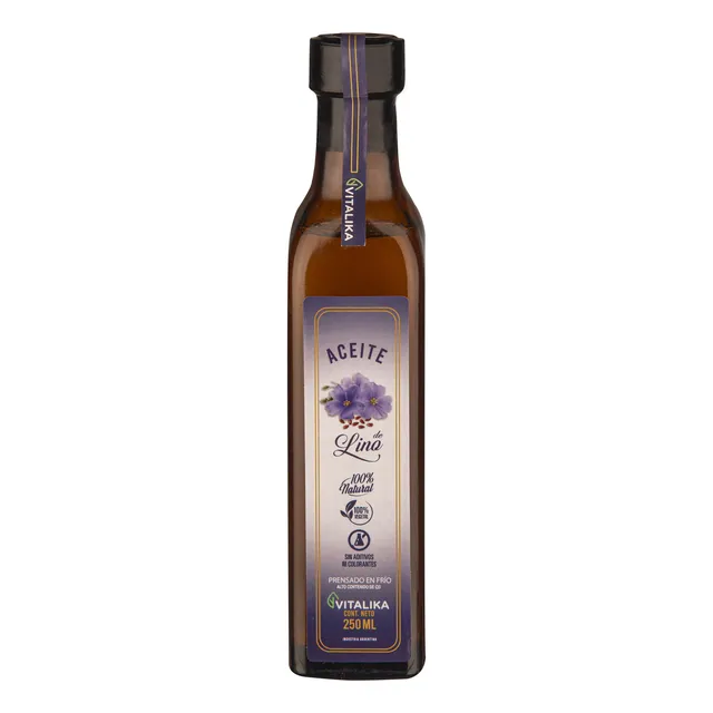 Aceite De Lino Natural Prensado En Frio Vitalika Pack3*250ml