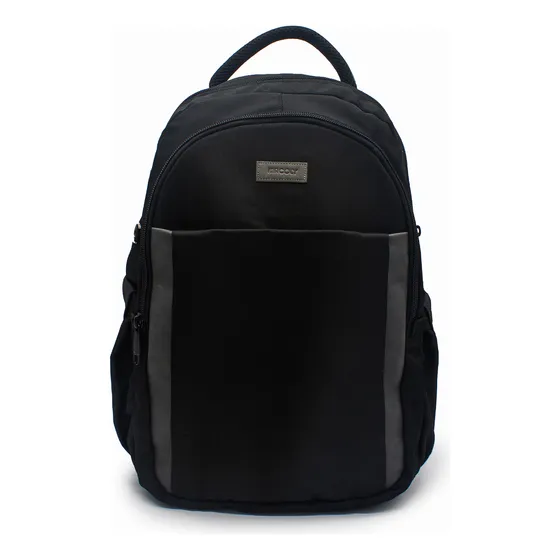 Morral Grande Macoly 285 Lona Negro Satinado X Gris