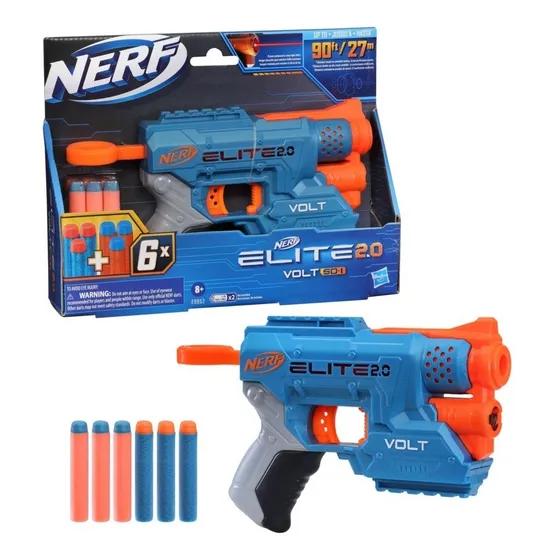 Lanzador 2.0 Volt Sd-1 Rayo De Luz Nerf Elite, 6 Dardos, 8+