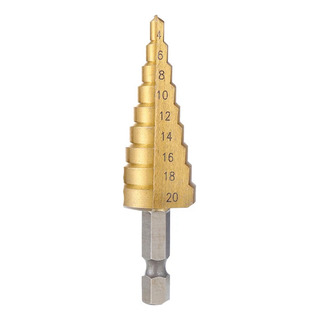 Broca Escalonada Hss De 4-20 Mm Con Ranura Recta, Agujero Pa Broca Escalonada Hss De 4-20 Mm Con Ranura Recta, Agujero Pa