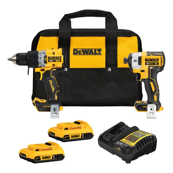 Kit De Taladro Percutor Atornillador 1/2 Dck2490d2 Dewalt Color Amarillo 20V Frecuencia 60 Hz