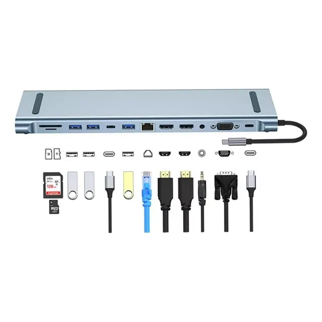 Adaptador De Hub Usb-c/tipo C A Usb 12 En 1 Byl-2003u2