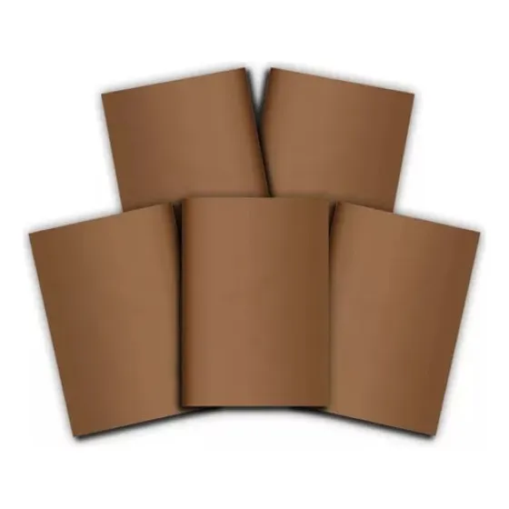 5 Cuaderno Tapa Kraft Hoja Beige Lisa Ecológica - A5 14x21