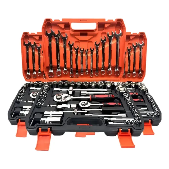 Jogo Soquete Chave Combinada Catraca Kit 61 Pcs Com Maleta Cinza-escuro