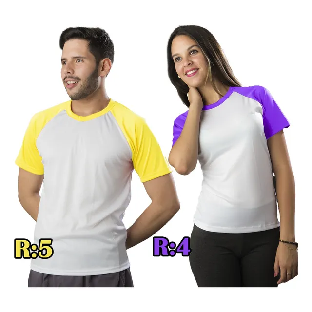Franelas Camisa Sublimar Sublimacion Muselina Manga Ranglan