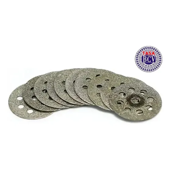 10 Discos De Corte Diamantados 22mm + 2 Vástagos Para Dremel