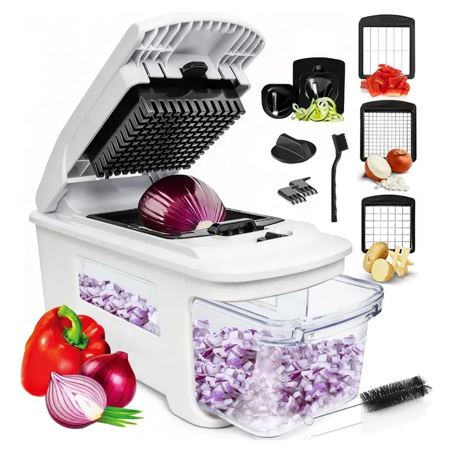Cortador Fatiador De Legumes Profissional Inox Manual Branco
