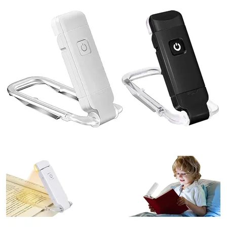 2pc Luminária Luz Led Leitura Prendedor Clips Livro Flexível