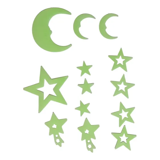 Pegatinas Luminosas Que Brillan En Oscuridad Color Verde Lima Forma De La Pegatina Estrella
