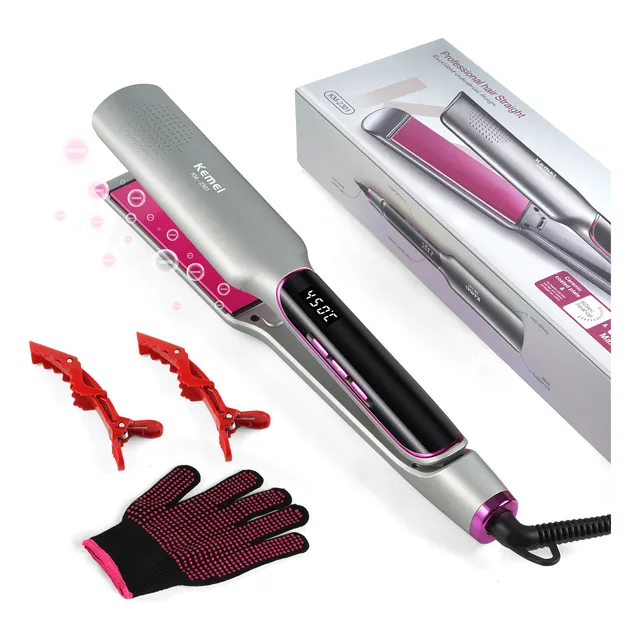 Plancha de cabello Kemei Planchas para Cabello KM-2301 plateada