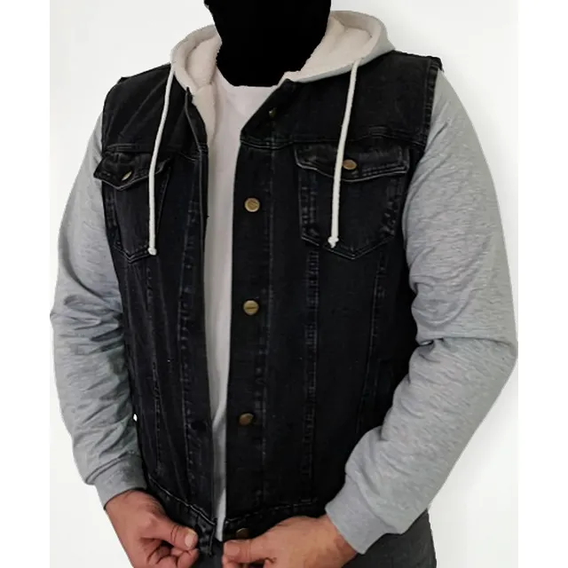 Chaqueta/chaleco D Jean Forro Ovejero Hombre Quitamangas