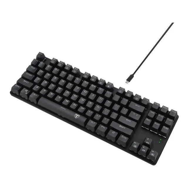 Teclado gamer T-Dagger Bora QWERTY T-Dagger Blue español latinoamérica color negro con luz rainbow