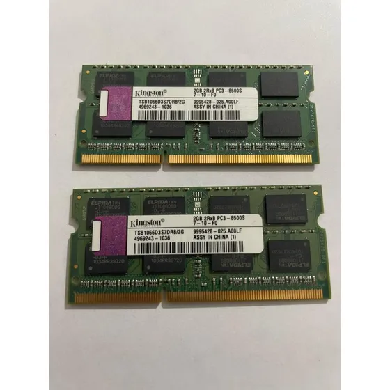 Memoria Ram Ddr3 4gb (2 De 2gb) 8500/1066mhz Kingston Laptop