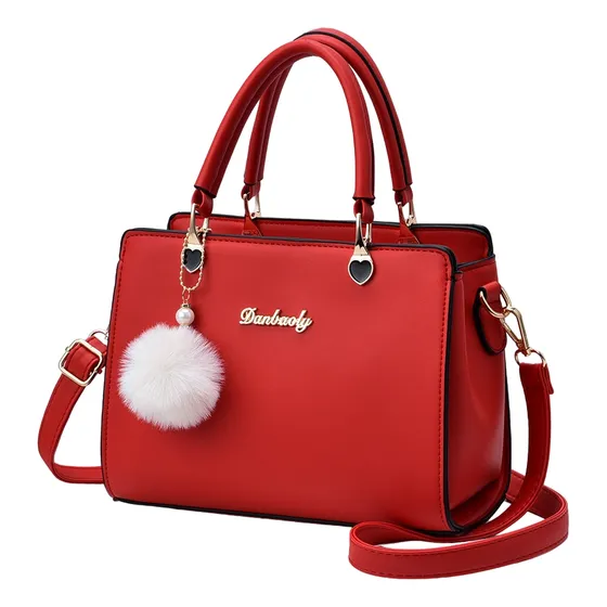 Cartera Vintage Con Borda De Piel Ecológica