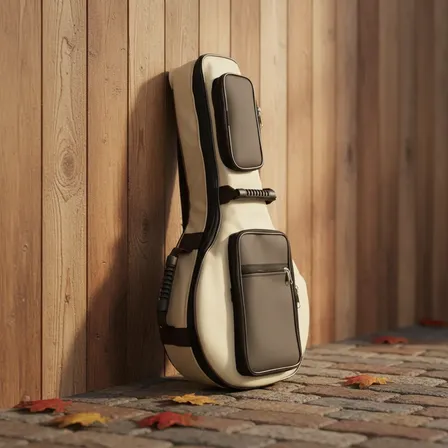 Capa Para Banjo Log Bags Semi Case Premium Bag Aveludada Bege